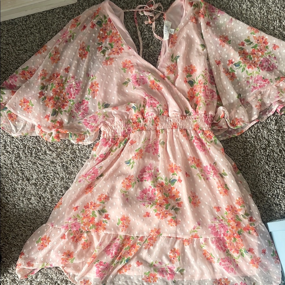 Floral Sheer Pink Dress